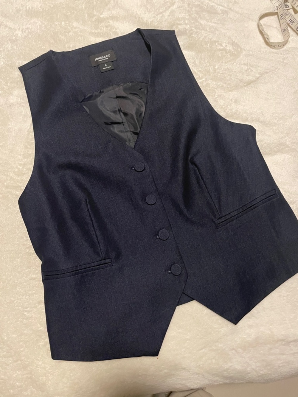 Jones & Co Black Denim tailored Vest